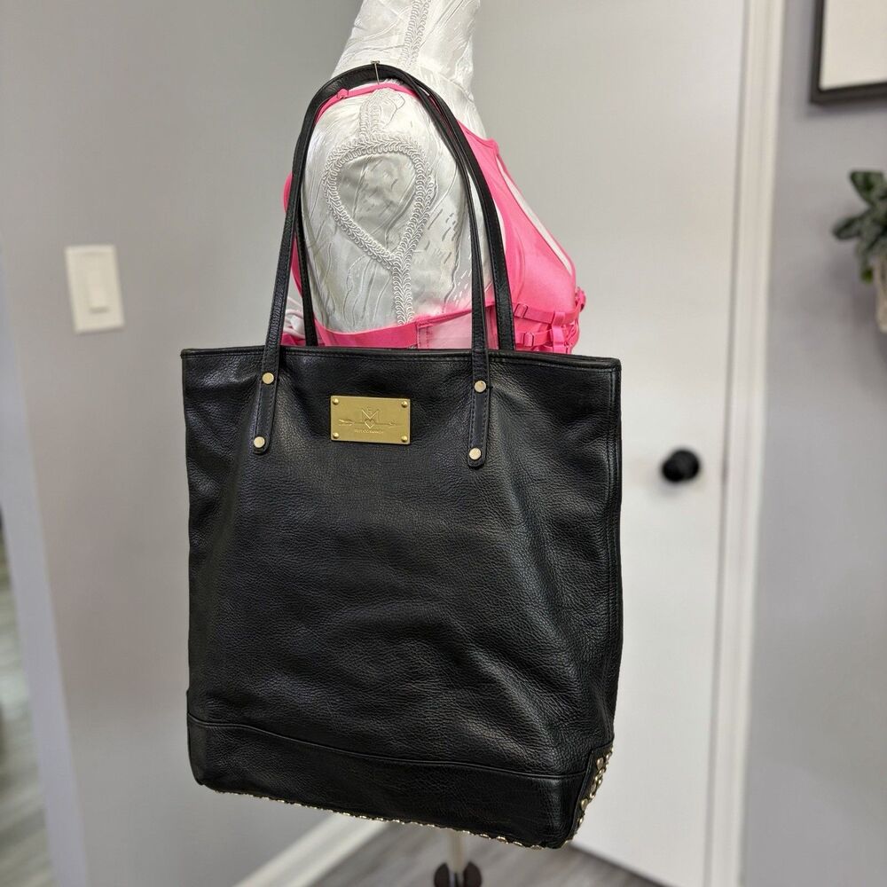 Rebecca Minkoff Studded Base Shopper Tote  Pebbled Leather Large Shoulder Bag